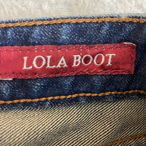 Lucky‎ Brand Lola Boot Cut Jeans Women 6/28 Blue Dark Wash Flare Low Rise Y2K - Picture 7 of 14